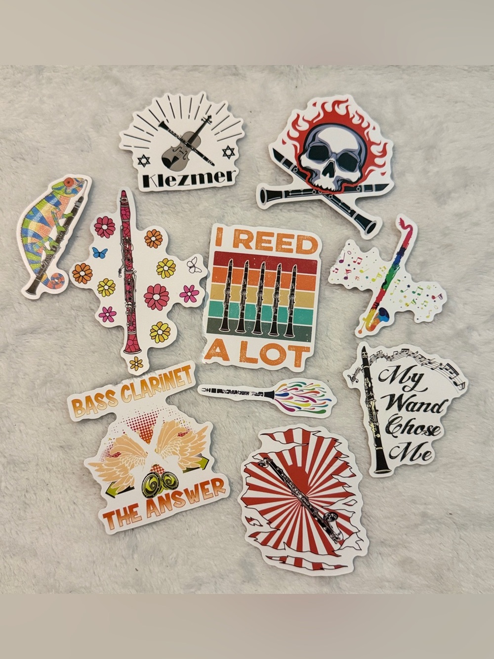 💜 CLARINET PLAYERS ROCK!!! Clarinet Pack of 10 Stickers